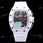 KV Factory AAA Replica Richard Mille RM-011 White Ghost Watch White Ceramic